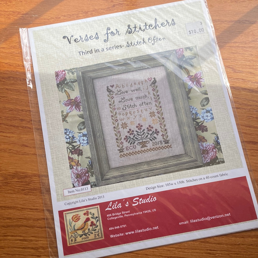 Lila’s Studio “Verses for Stitchers” Chart