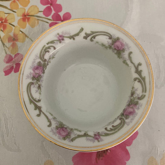 Vintage Bavarian Rose Porcelain Pincushion Base