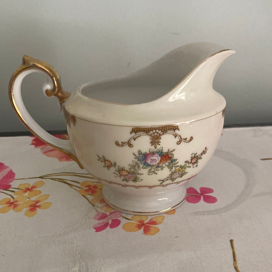 Hand Painted Meito China Handled Pincushion Base